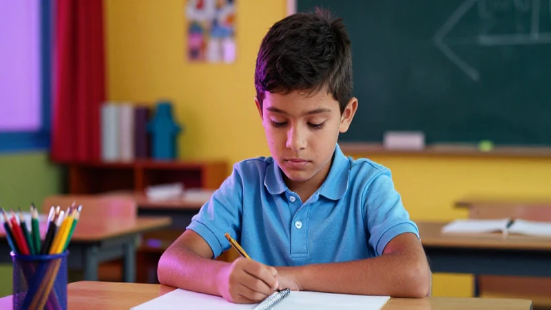 Alumno mexicano en aula vibrante y moderna