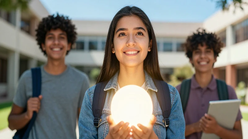 Estudiante mexicano soñador con un orbe de oportunidades
