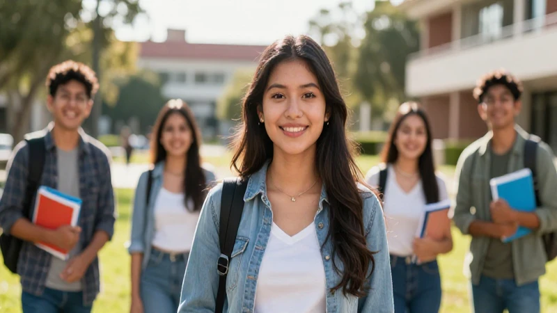 Estudiante mexicano en su vibrante campus universitario