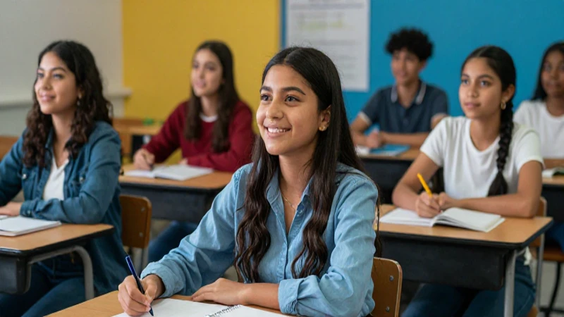 Estudiante mexicano exitoso en clase moderna