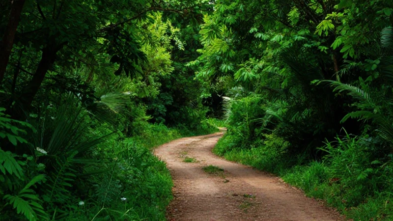 Bosque verde vibrante, estilo cinematográfico