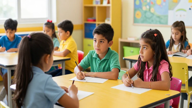 Preescolares mexicanos aprendiendo en aula vibrante