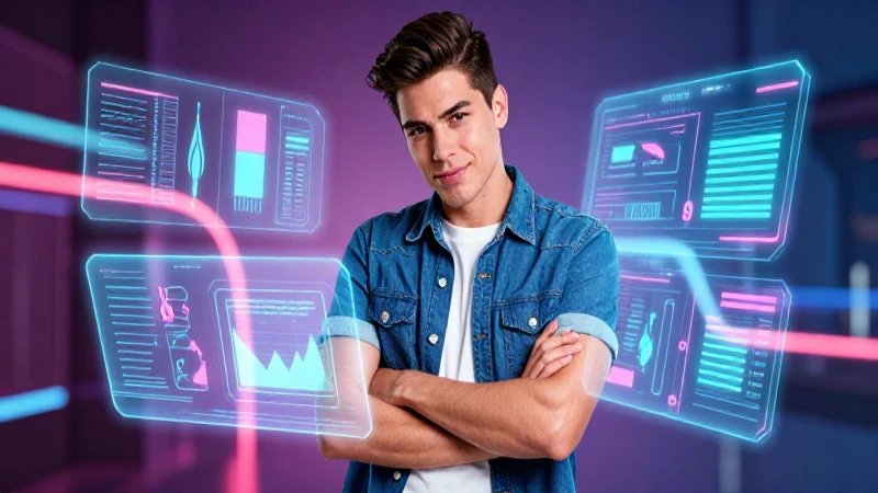 Joven mexicano moderno con tecnología digital