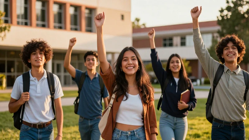 Estudiantes mexicanos celebran éxito en campus moderno