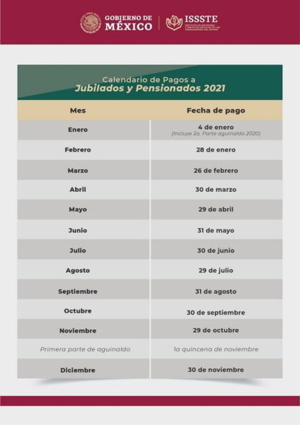 Descarga el calendario de pagos para pensionados del ISSSTE fácilmente