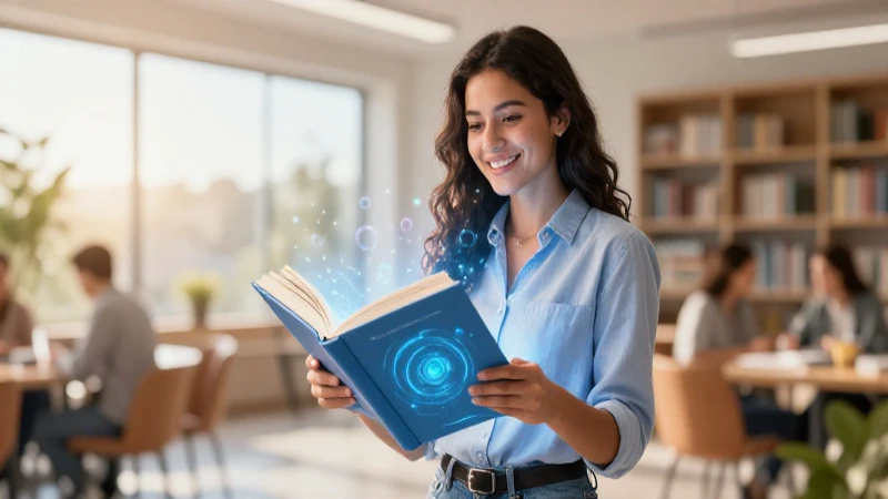 Estudiante mexicana, libro digital, aprendizaje vibrante
