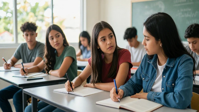 Estudiantes mexicanos colaboran en un aula moderna