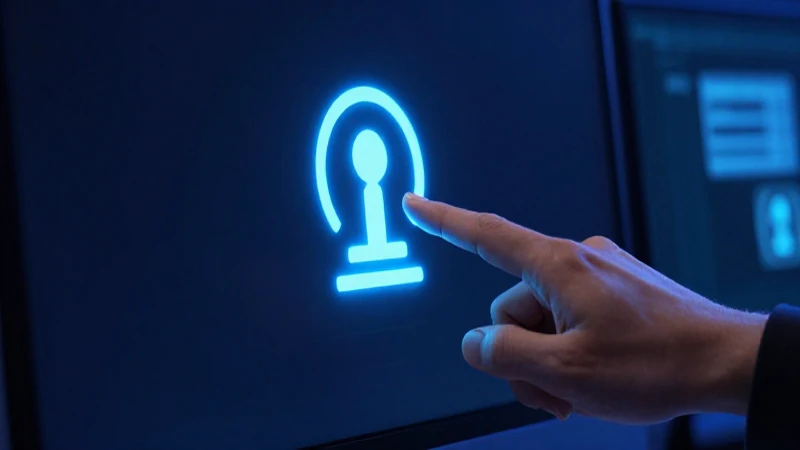 Mano hace clic en icono azul brillante