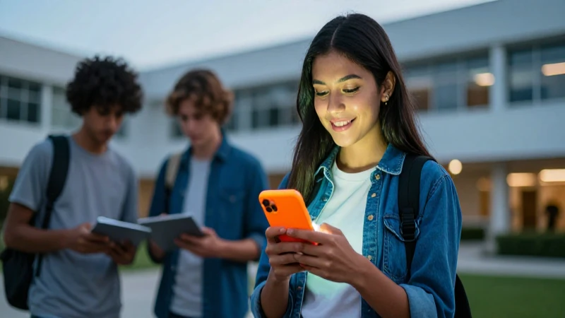 Estudiante mexicano joven con smartphone