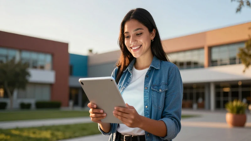 Estudiante mexicano aprende con tablet avanzada