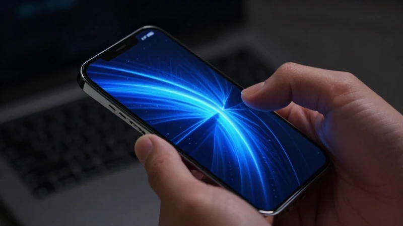 Smartphone moderno con luz azul dramática