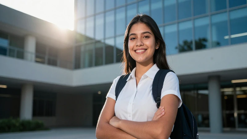 Estudiante mexicano exitoso en universidad moderna