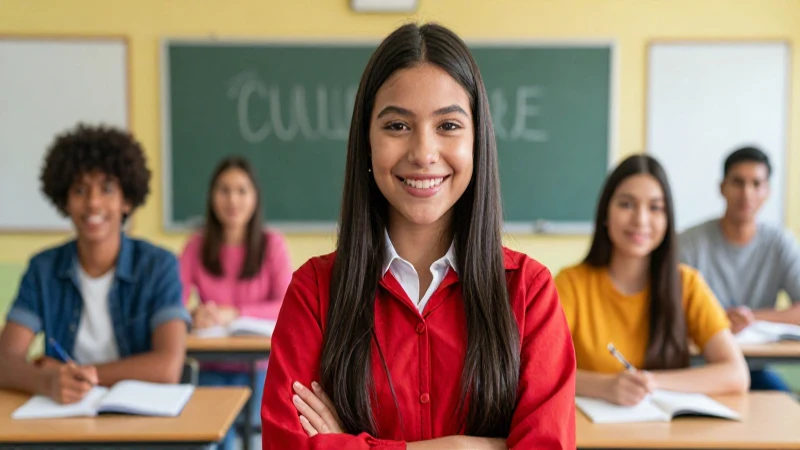Estudiante mexicano sonriente simboliza el éxito académico