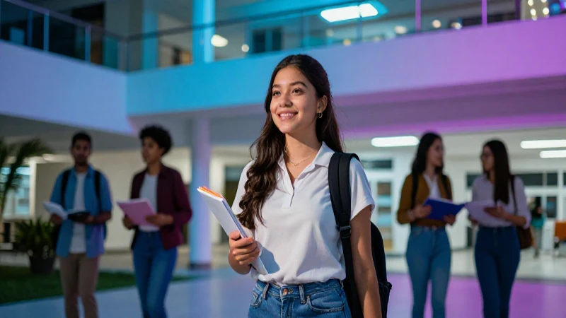 Joven estudiante mexicano con éxito