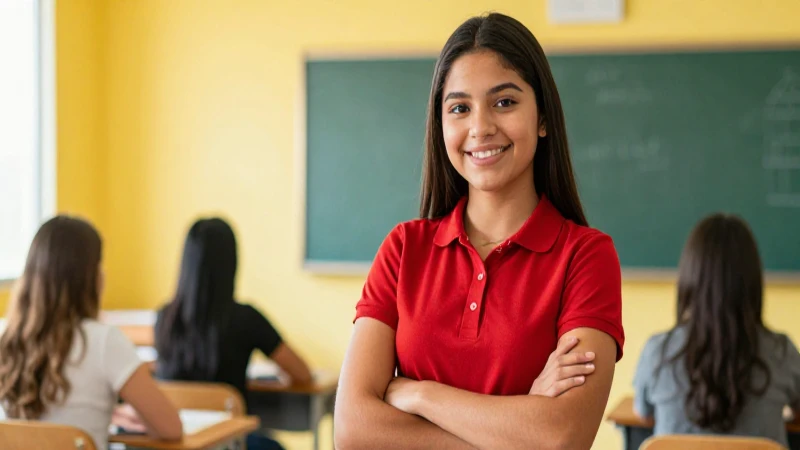 Estudiante mexicano brillante en clase moderna