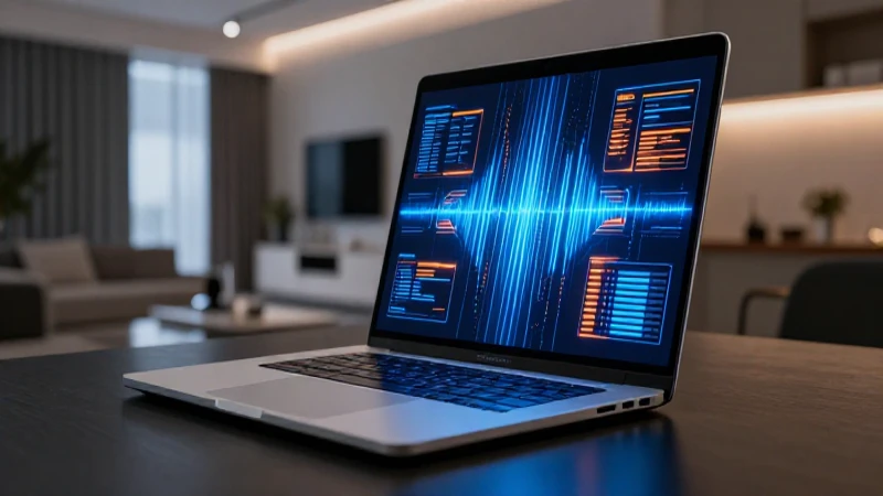 Laptop plateada con datos vibrantes en México