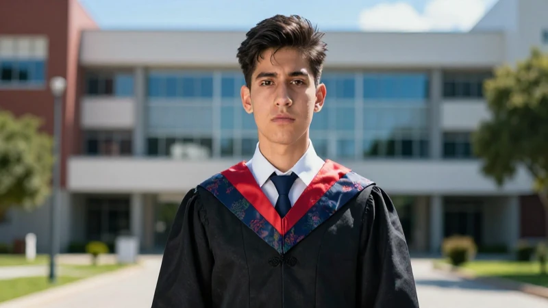 Estudiante mexicano moderno en campus