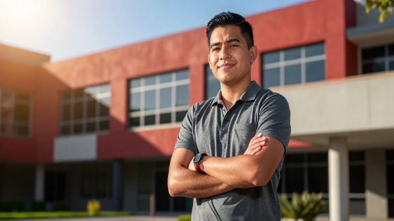 Retrato dinámico de estudiante mexicano universitario