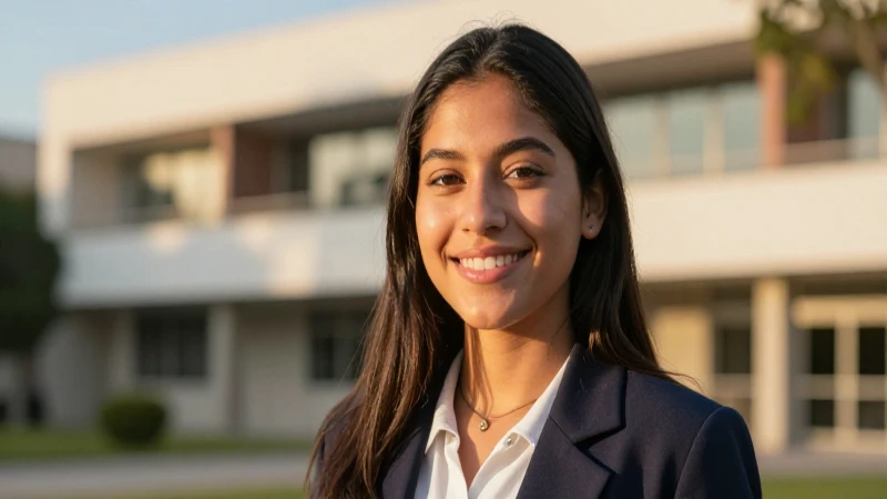 Estudiante mexicana sonriente en el campus