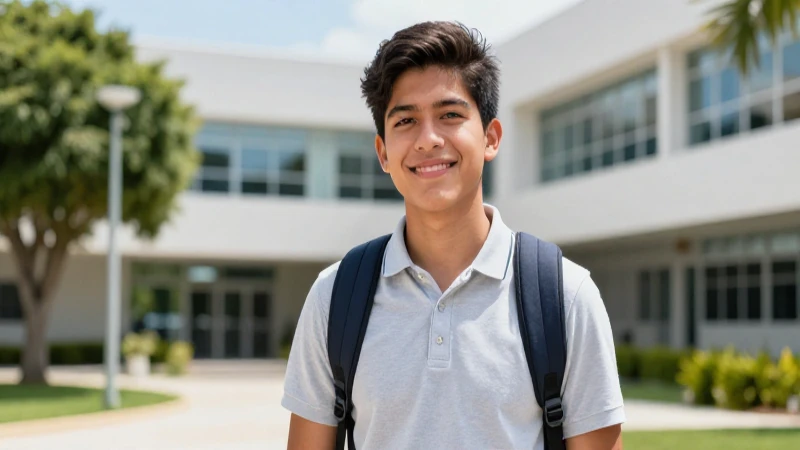 Joven mexicano enfocado en logro académico