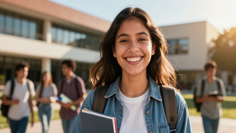 Retrato vibrante de estudiante mexicano sonriendo