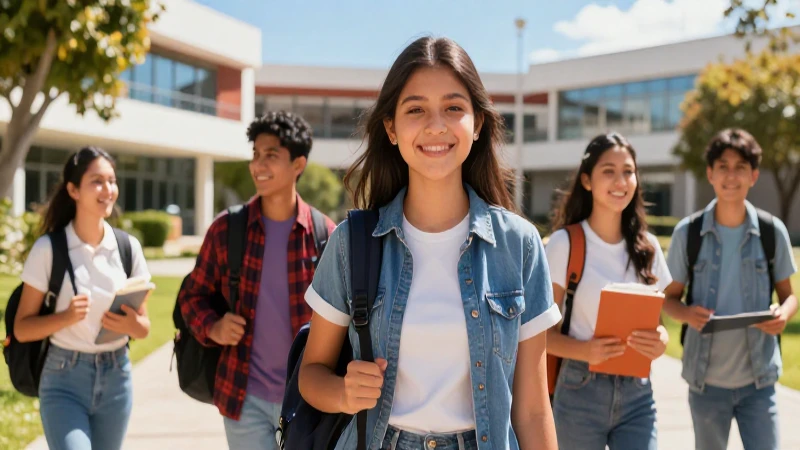 Estudiantes mexicanos exitosos en campus moderno