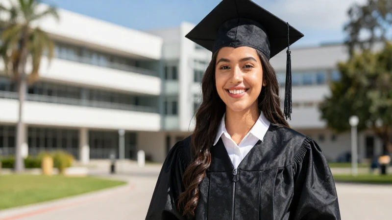 Estudiante mexicano sonriente en campus universitario