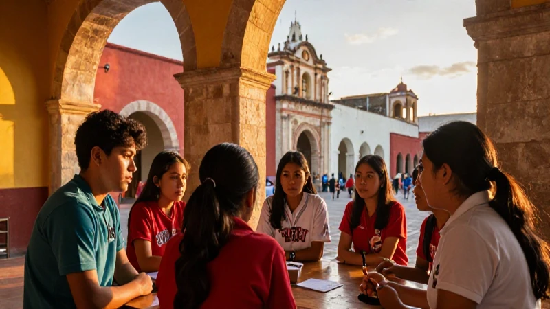 Estudiantes mexicanos aprenden cultura bajo luz dorada