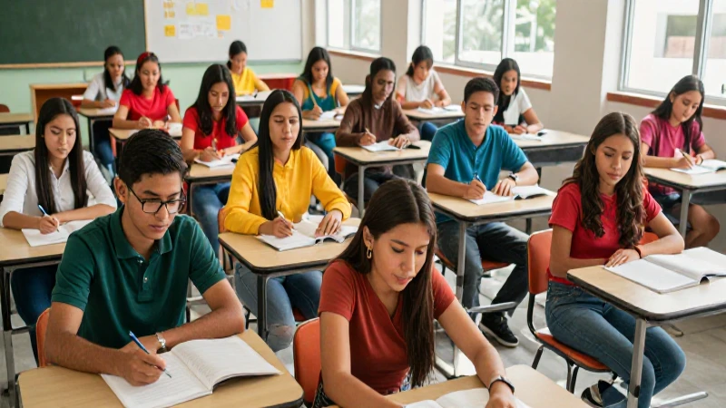 Alumnos mexicanos entusiastas aprenden juntos