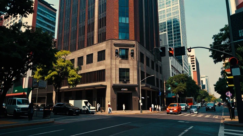 Vista cinemática urbana de Ciudad de México