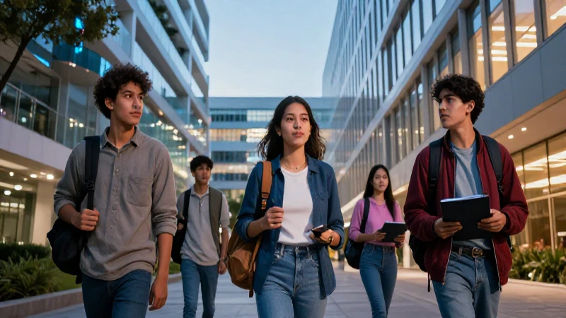 Estudiantes mexicanos en campus tecnológico