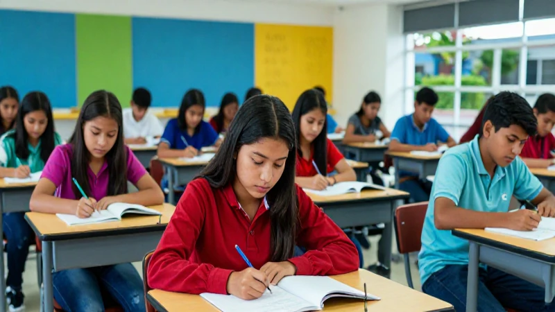 Estudiantes mexicanos en campus moderno y brillante
