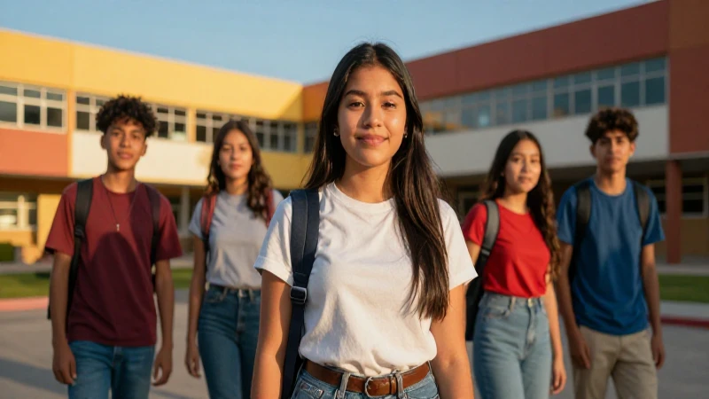 Retrato vibrante de estudiante mexicano en campus