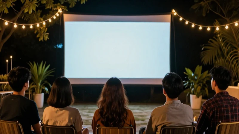 Grupo disfruta cine al aire libre