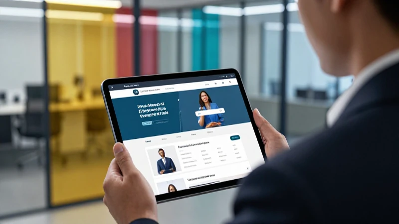 Profesional revisando portal de empleo en tablet moderna