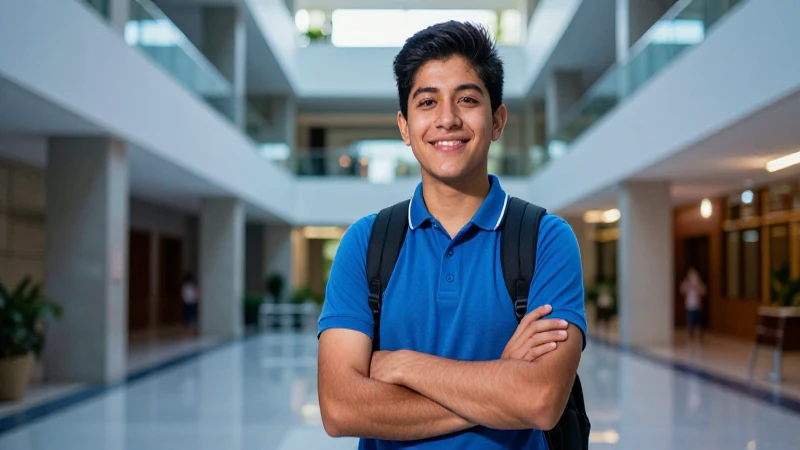 Retrato profesional de estudiante mexicano vibrante