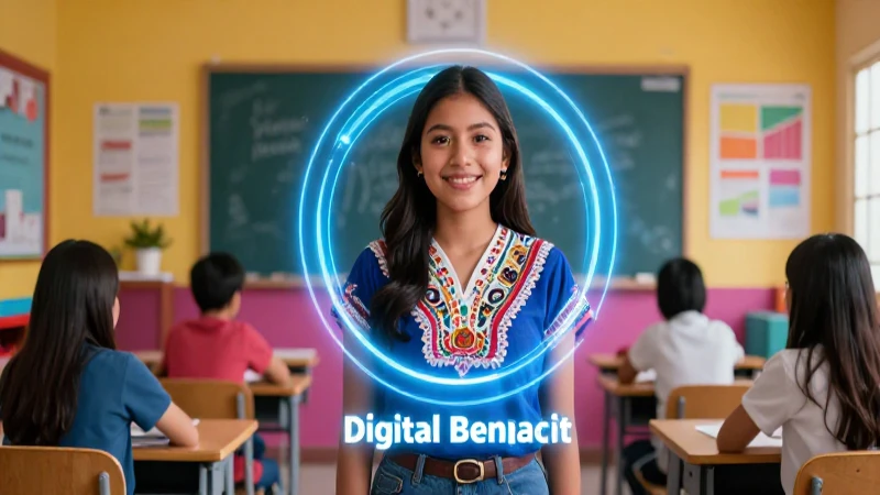 Estudiante mexicano moderno en aula digital impactante