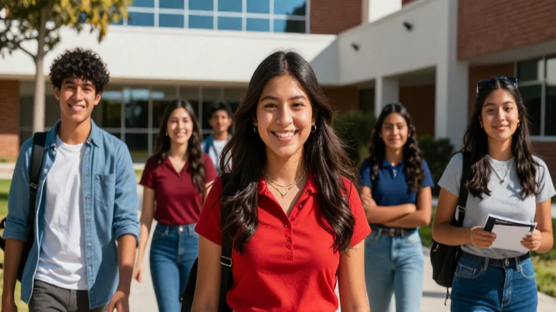 Estudiantes mexicanos celebrando sus logros en un campus moderno
