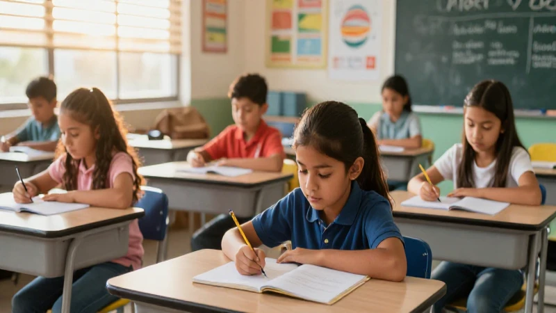 Mexican niños aprenden exitosamente en clase