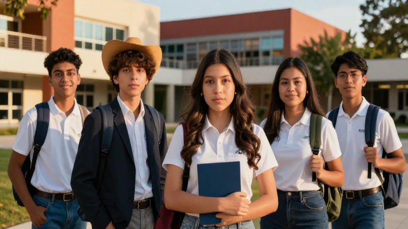 Estudiantes mexicanos exitosos bajo luz dorada