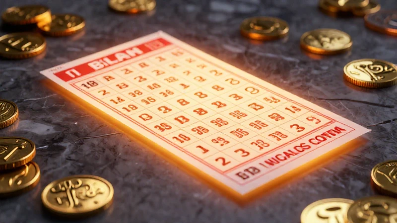 Impactante ticket de lotería dorado y dramático