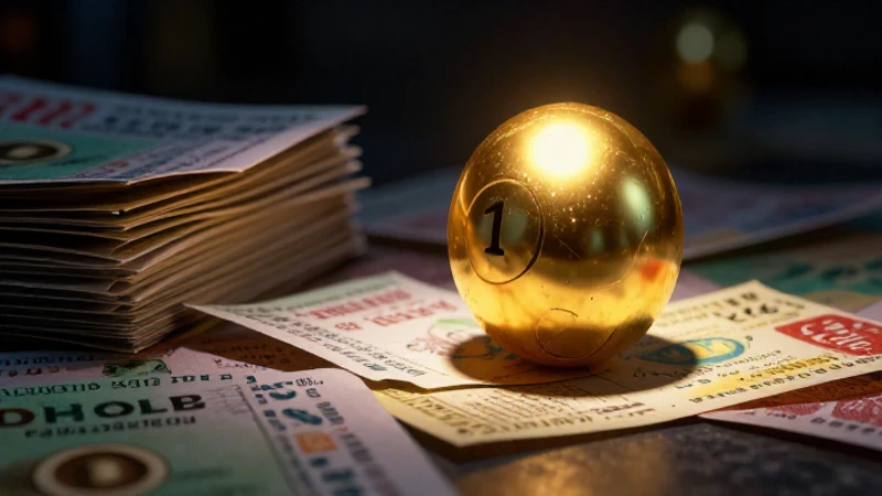 Bola dorada y boletos en un dramático foco
