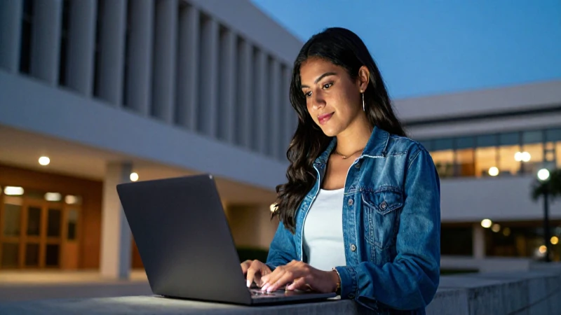 Estudiante mexicano moderno en campus universitario