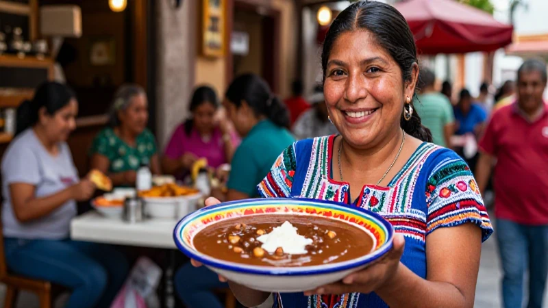 Gastronomía oaxaqueña vibrante y colorida