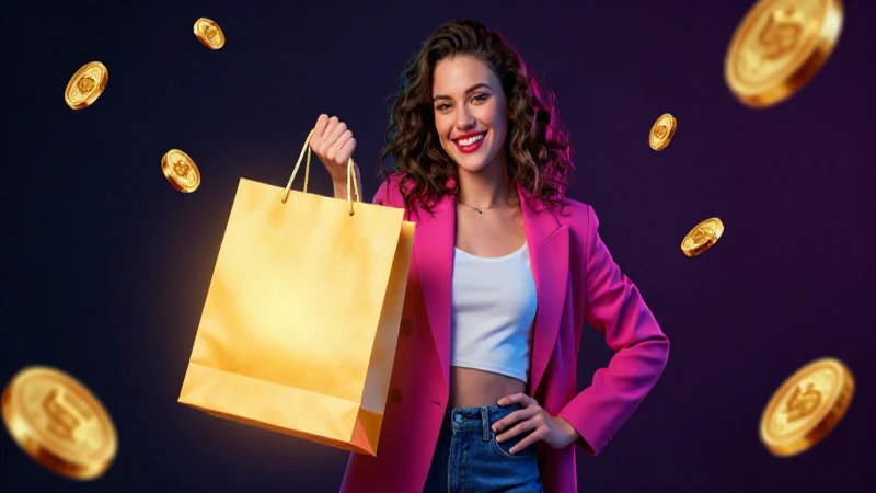 Mujer elegante con oro y bolso brillante