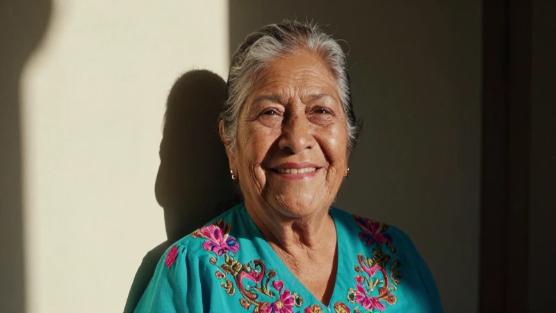 Retrato cinematográfico de mujer mexicana feliz