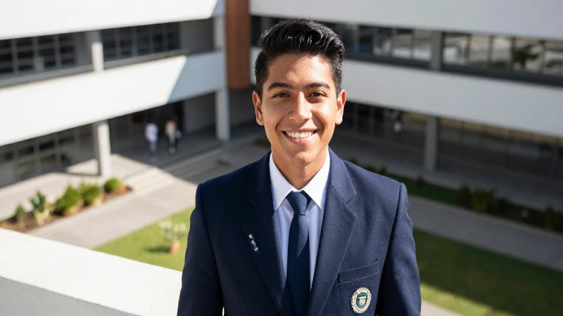 Estudiante mexicano sonriendo con confianza