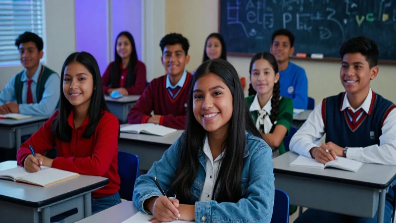 Estudiantes mexicanos exitosos en clase moderna