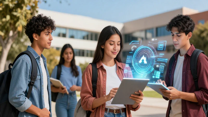 Joven mexicano sonríe frente a la interfaz digital