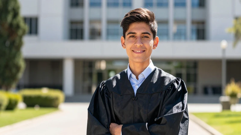 Estudiante mexicano en campus moderno, vibrante y detallado
